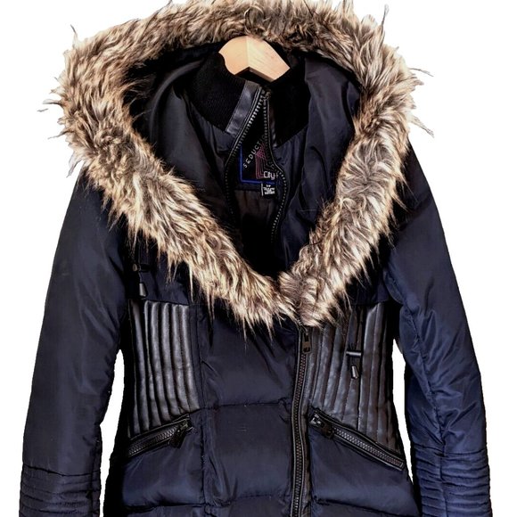 SEDUCTIONS Women's Winter Jacket City Parka Puffer High Neck Layered Hoo… - Picture 8 of 13